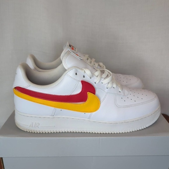 NIKE AIR FORCE 1 07 QS AF1 LOW All Star White 10 Multi Color Swoosh AH8462-102 main image 14